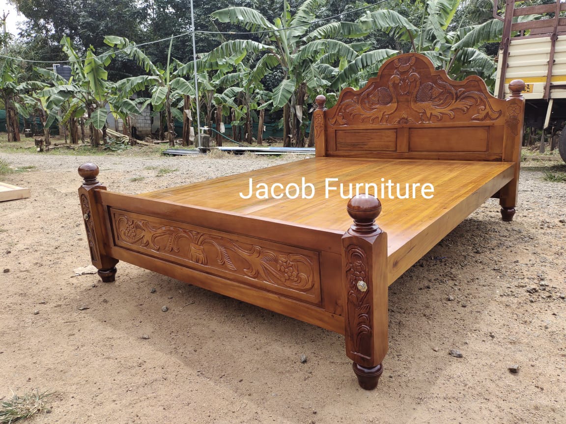 Wooden Cot Model : JFB-41 Peacock Design - Jacob Furniture